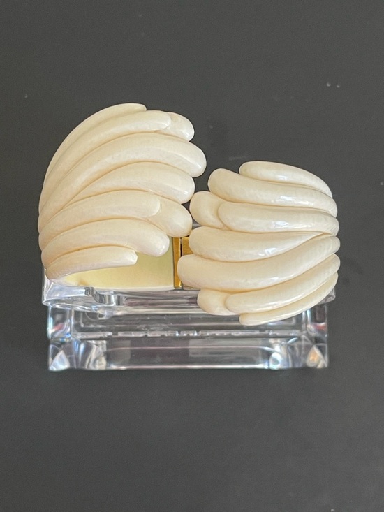 Other - Vintage gold over silver hand carved genuine Ivory bangle bracelet.